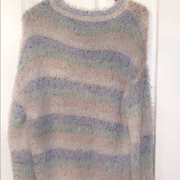 Fashion Nova- Give Me Love Striped Sweater- Blue/Combo - Picture 4 of 5